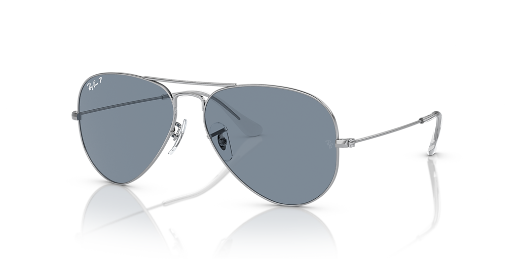 Ray‐Ban レイバン アビエーター RB3025 58□14 Ray-Ban Aviator Classic XL (58 - 14) with Blue lenses and Silver