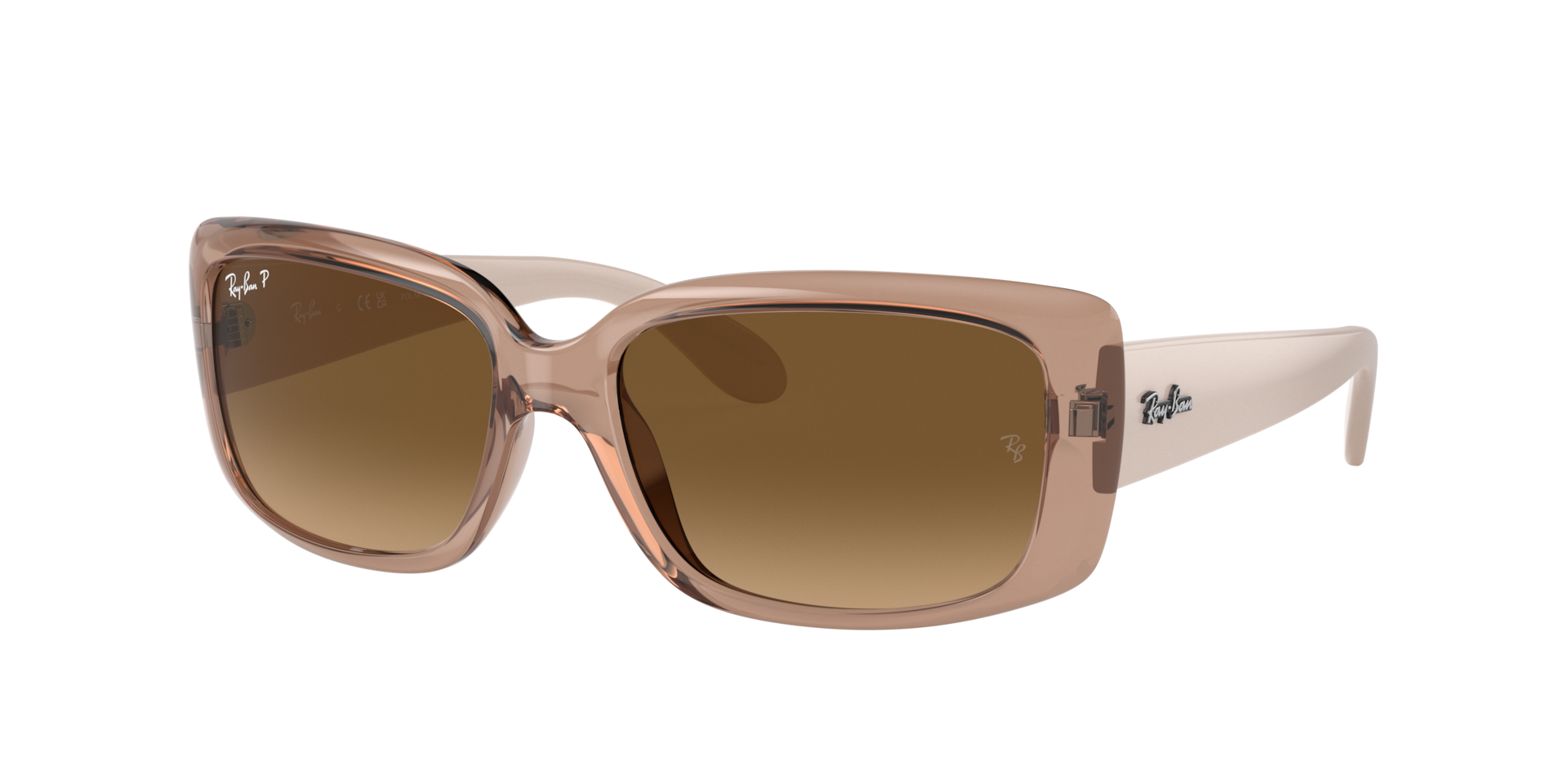 Ray-Ban Femme Sunglass RB4389 - Couleur du Monture Transparent Marron Couleur de Lentille Polaris Marron 112 €