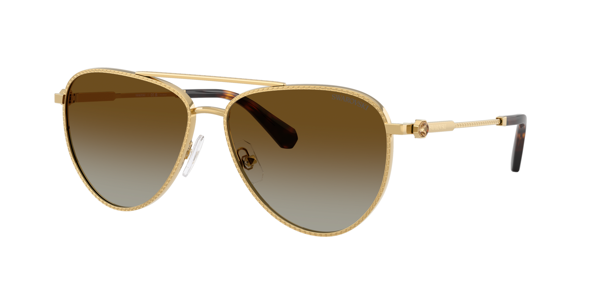 Swarovski SK7031 XL (59 - 14) with Brown lenses and Gold frame