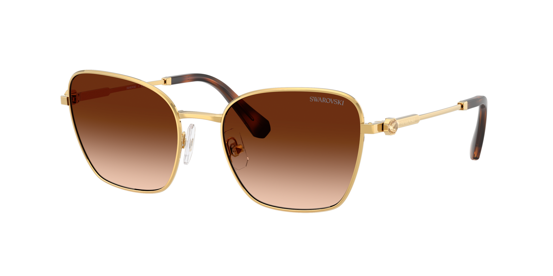 Swarovski Woman Sunglass SK7029 -  Frame color: Yellow Gold, Lens color: Green Gradient Brown