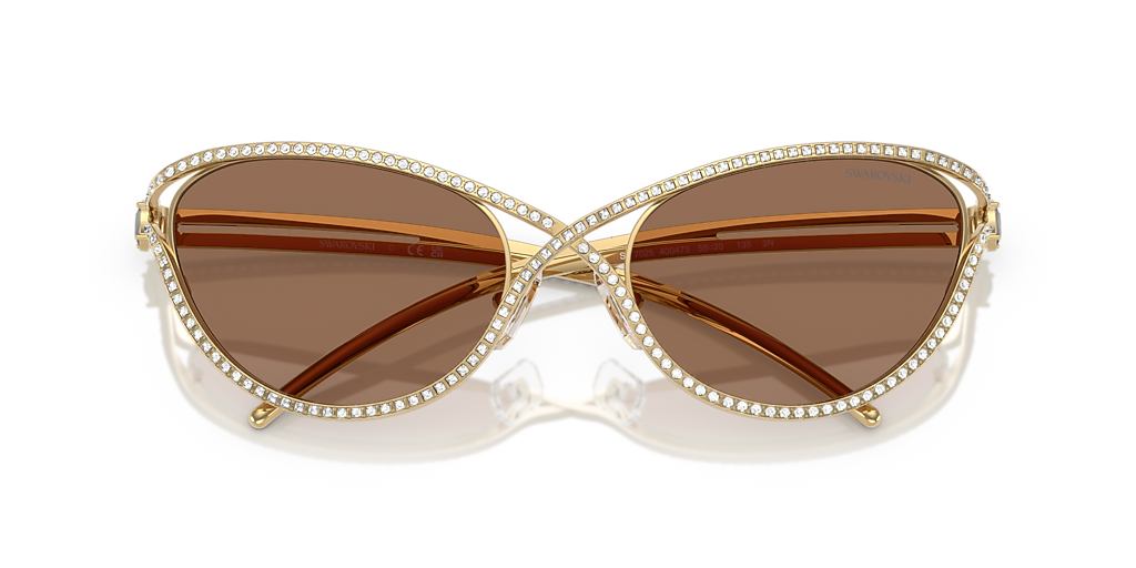 Swarovski SK7025 XXL (58 - 20) with Brown lenses and Gold frame