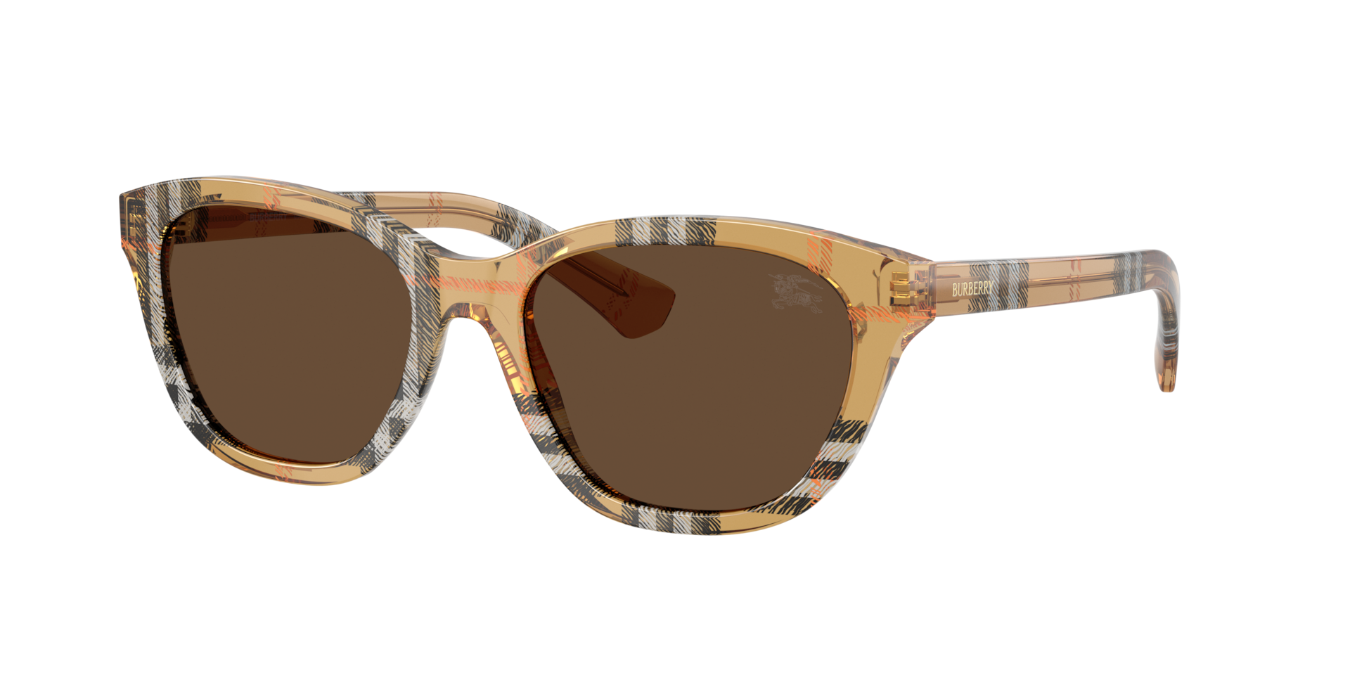 Burberry Woman Sunglass BE4486 -  Frame color: Check Sand, Lens color: Dark Brown