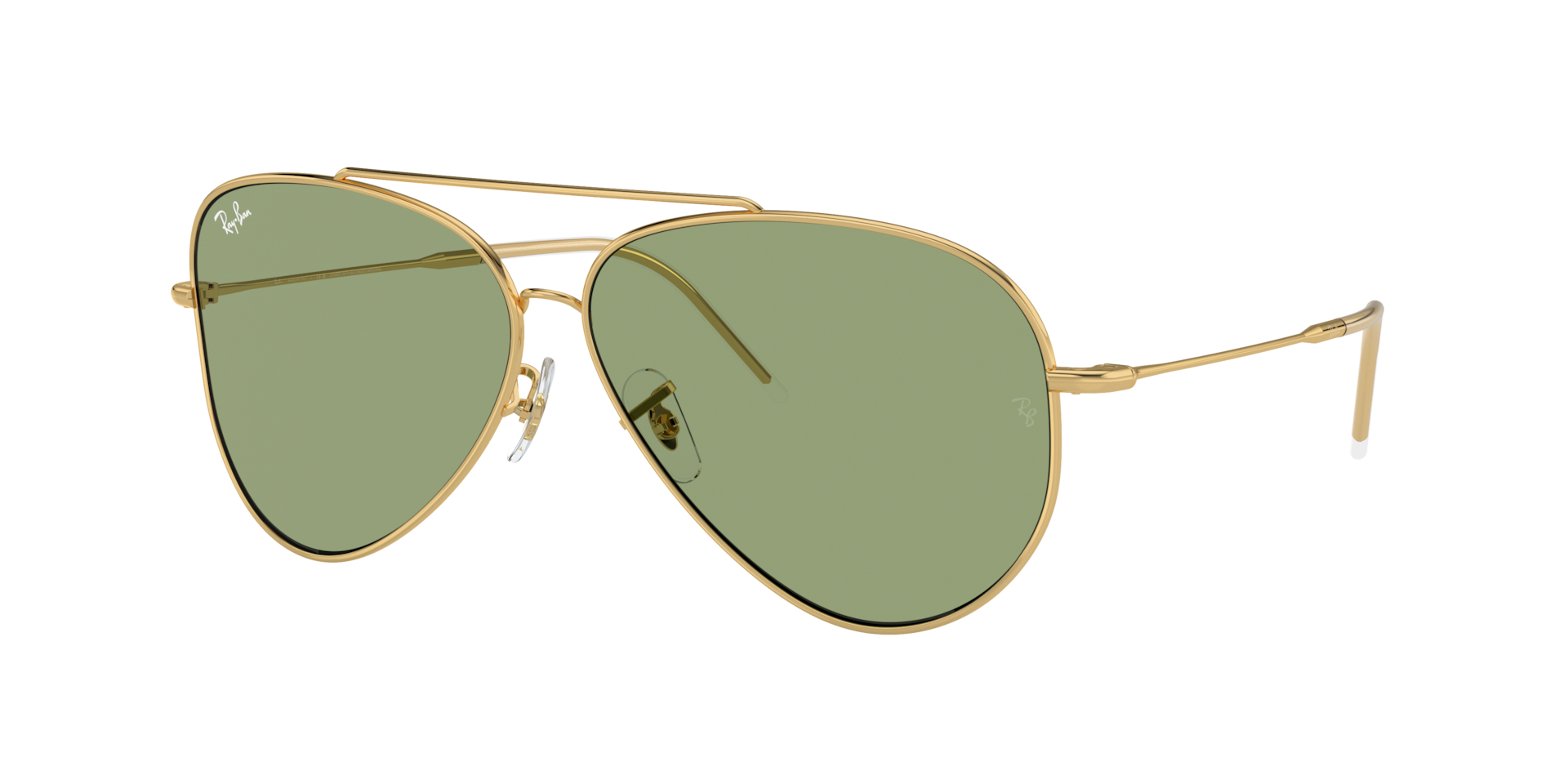 Ray-Ban Unisex Sunglass Aviator Reverse -  Frame color: Arista Gold, Lens color: Green