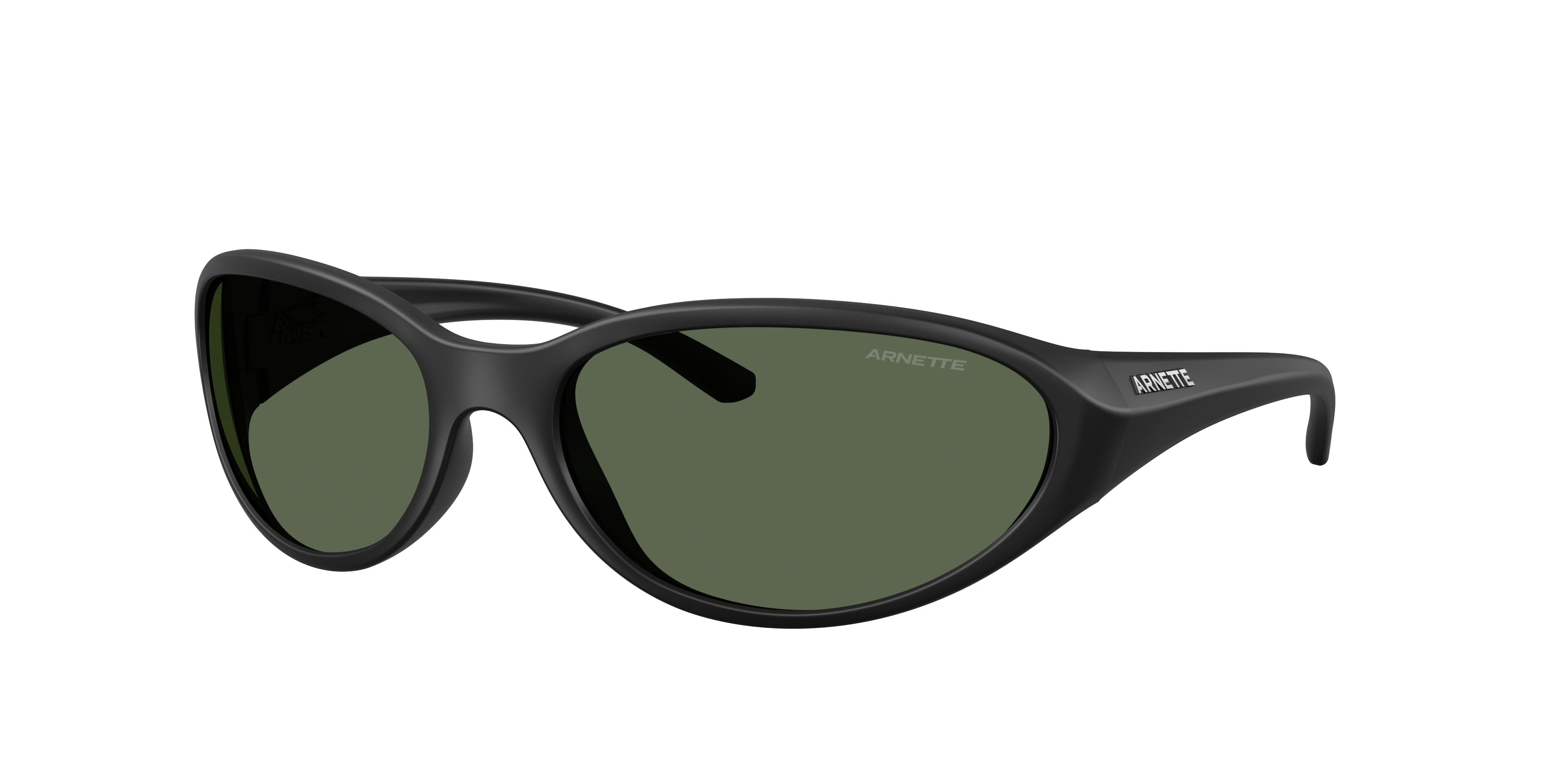 Arnette Man Sunglass Raven -  Frame color: Matte Recycled Black, Lens color: Dark Green
