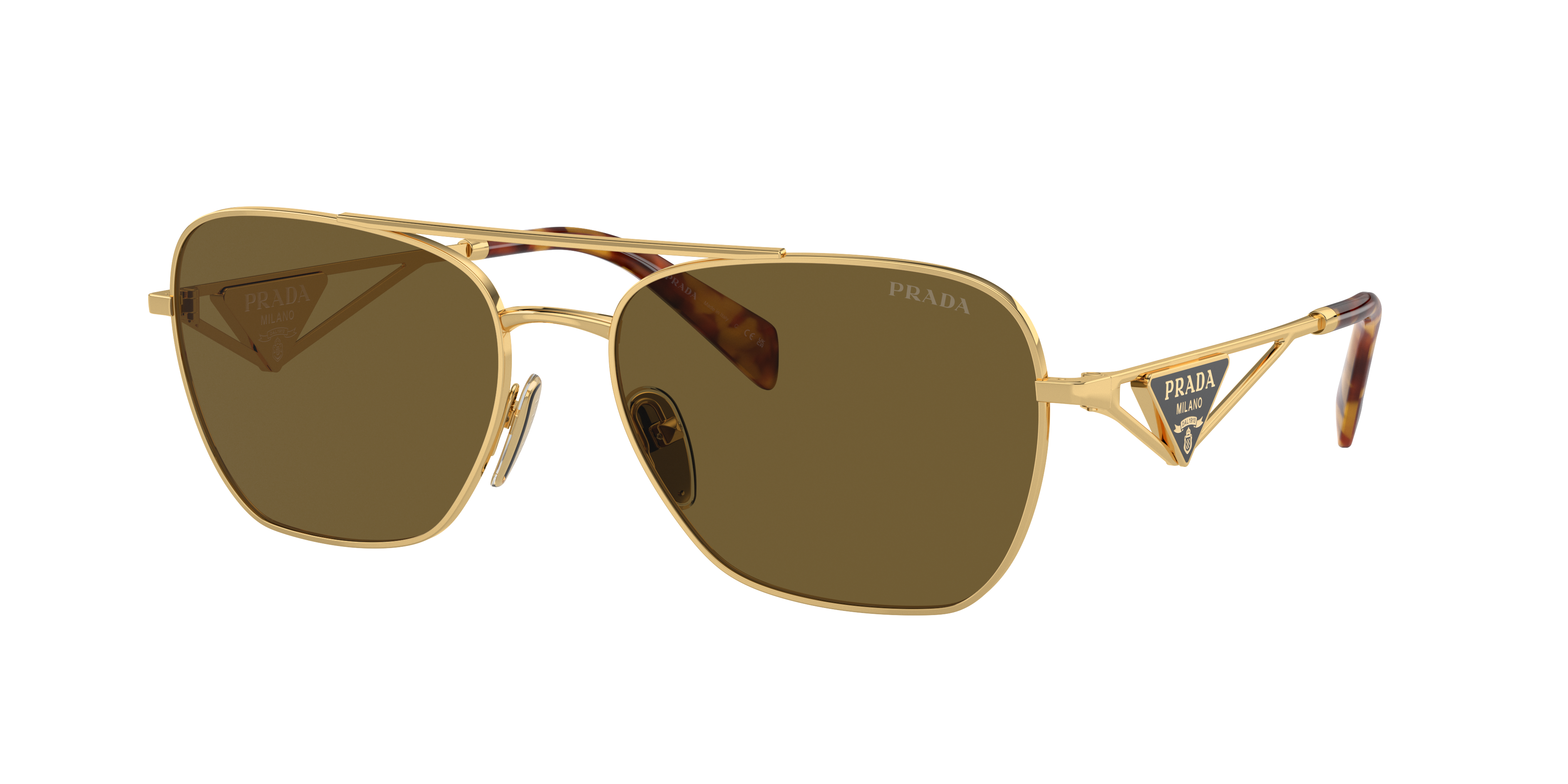 Prada PR A50S XXL (59 - 17) with Brown lenses and Gold frame