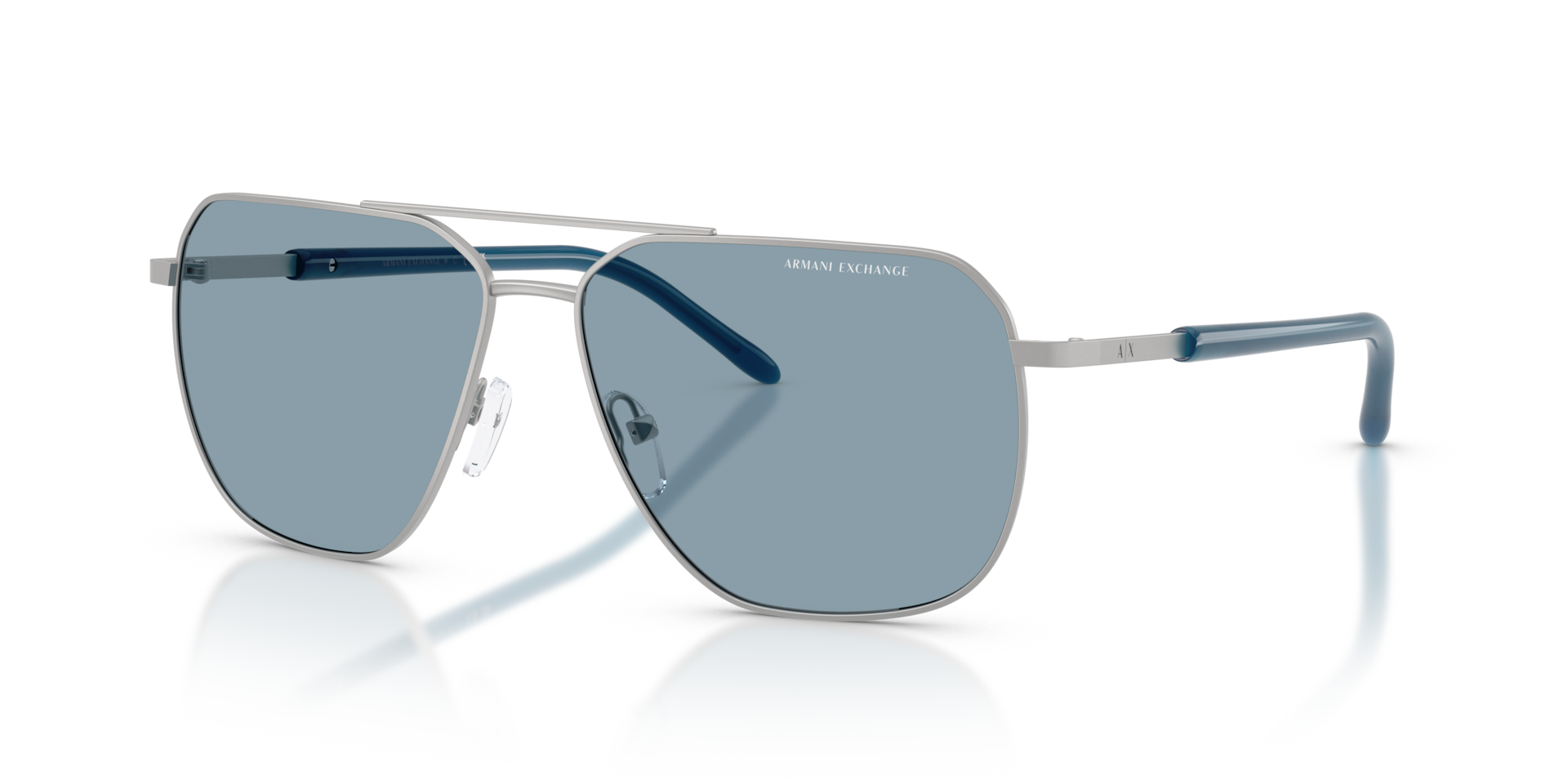 Armani Exchange AX2057S L (59 - 14) with Blue lenses and Silver