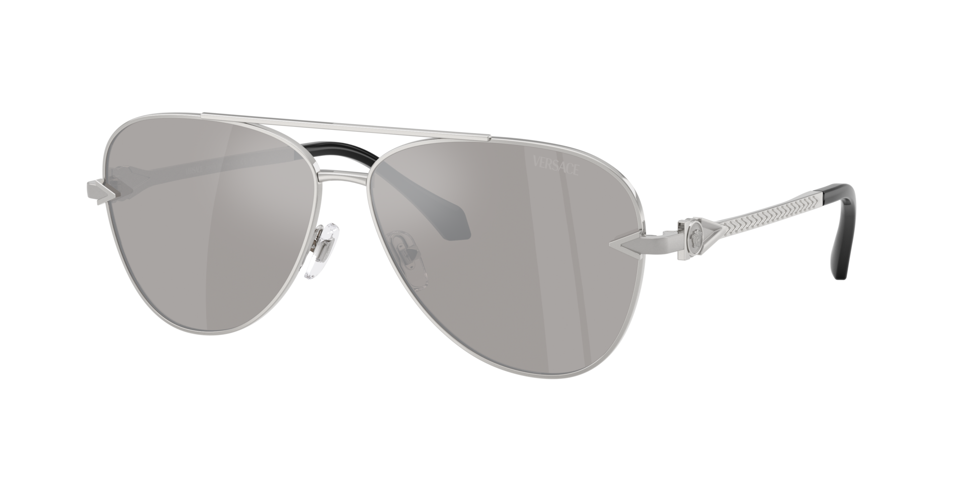 Versace Man Sunglass VE2283 -  Frame color: Silver, Lens color: Light Grey Mirror Silver 80