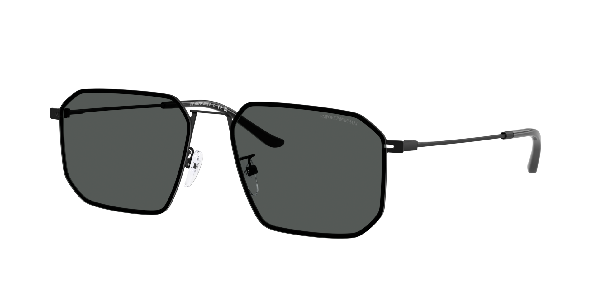 Emporio Armani Black/Grey Ea2165d 300187 Man Sunglasses Metal Geometric Normal - Image 4