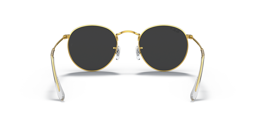 Ray-Ban Round Metal L (53 - 21) with Black lenses and Gold frame