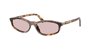 Miu Miu MU 56ZS L (56 - 17) com Lentes Cinza e Armação Ouro
