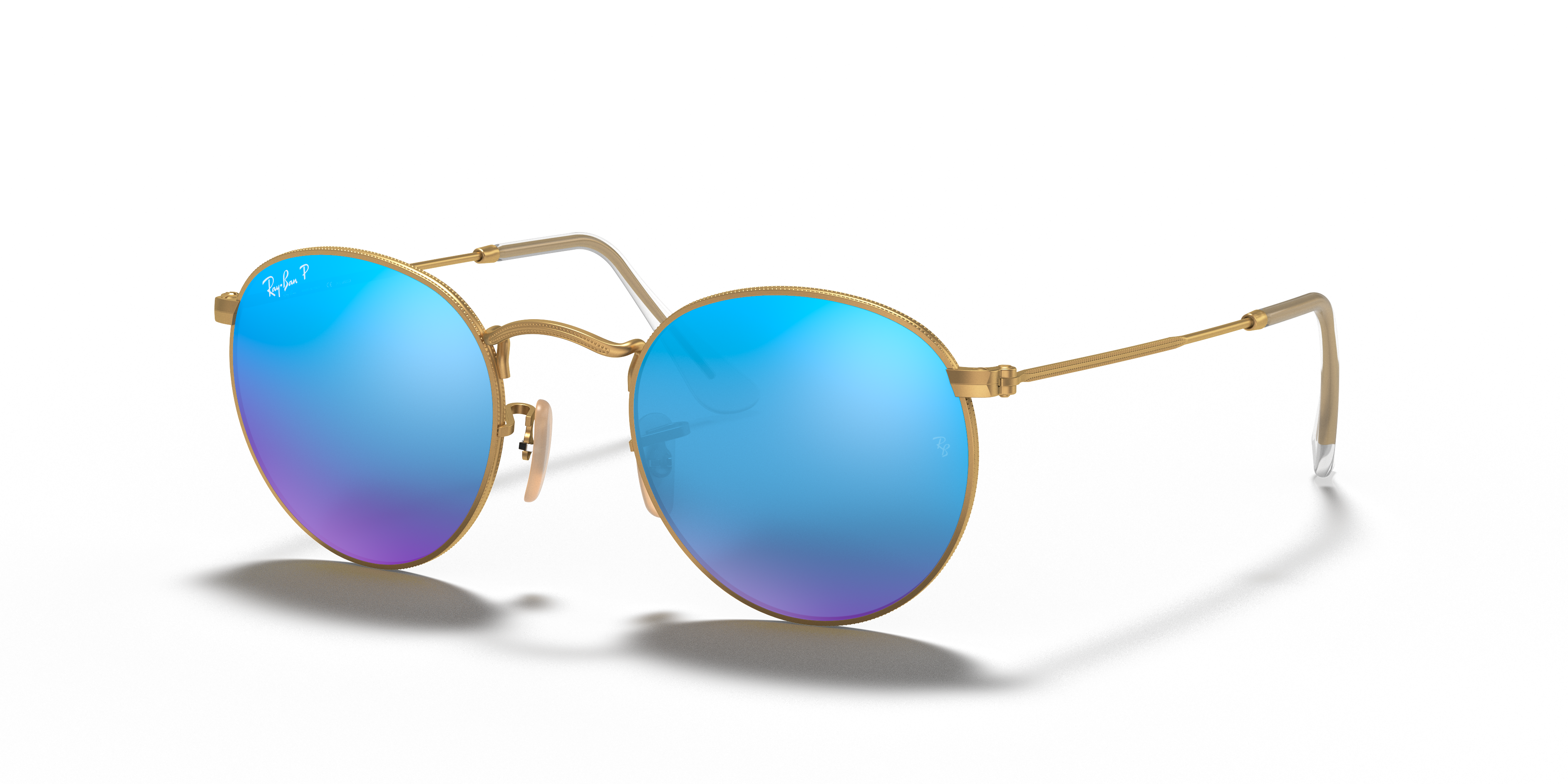 Ray-Ban Round Flash Lenses L (53 - 21) com Lentes Azul e Armação