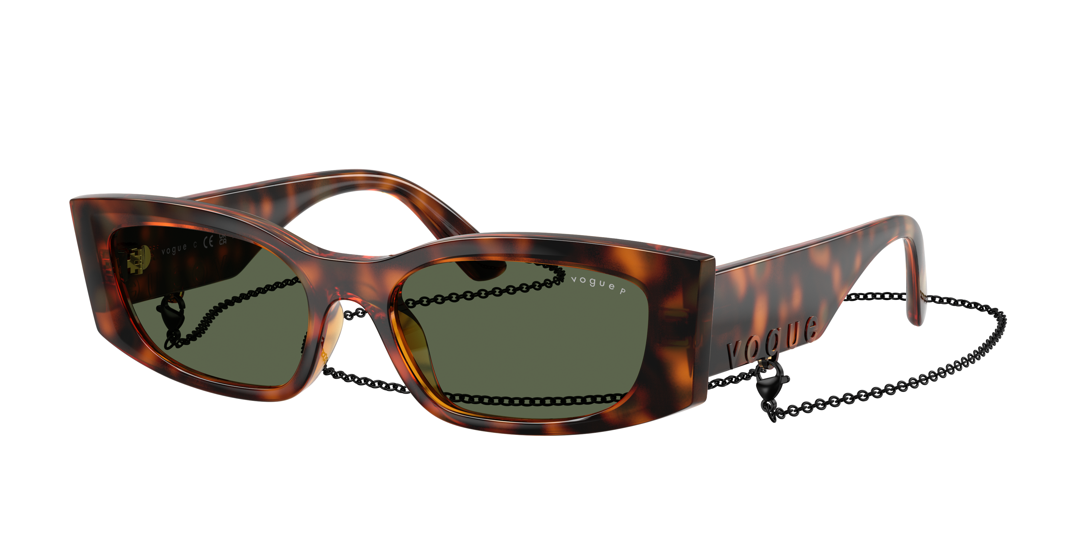 Vogue Eyewear Woman Sunglass VO5655SU -  Frame color: Dark Havana, Lens color: Dark Green Polarized