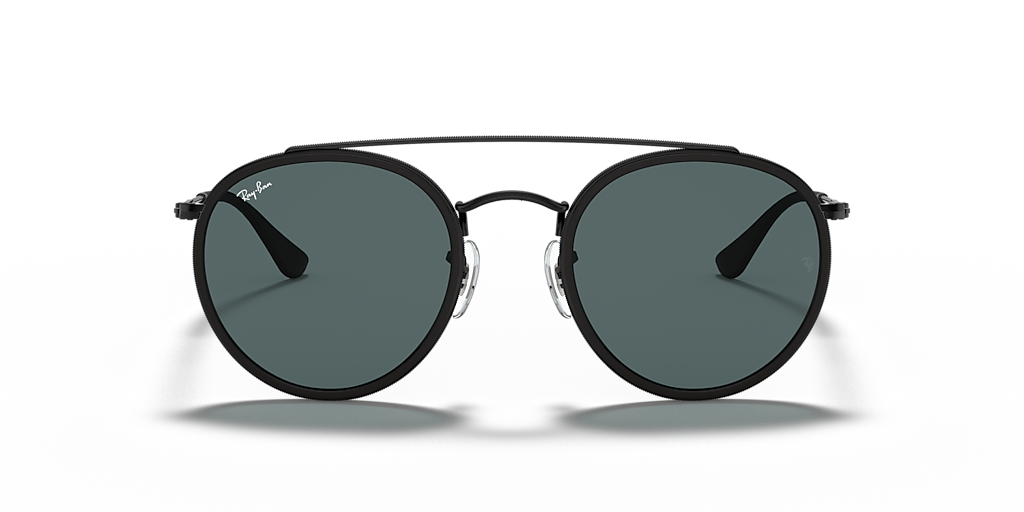 Ray-Ban Round Double Bridge M (51 - 22) with Blue lenses and Black