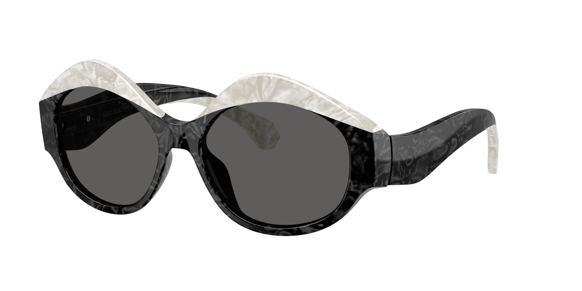 Alain Mikli Woman Sunglass A05520 -  Frame color: Noir Nacree/White Nacree, Lens color: Dark Grey
