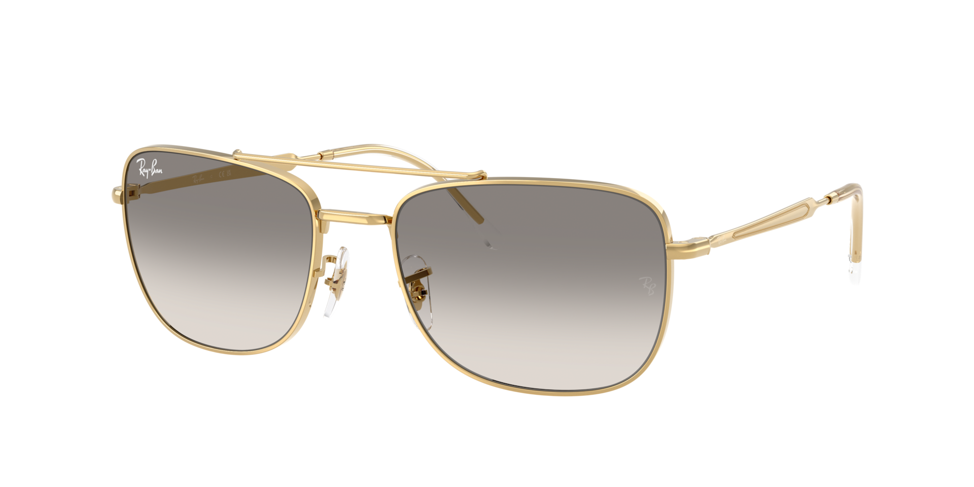 Ray-Ban Unisex Sunglass RB3755 -  Frame color: Arista Gold, Lens color: Clear Gradient Grey