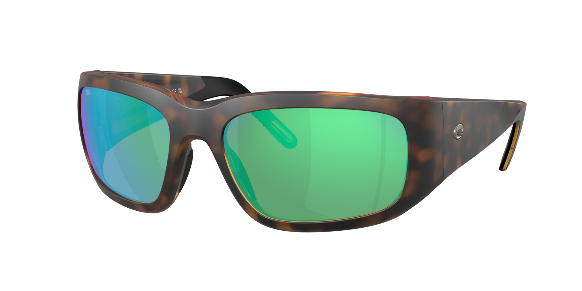 Costa Del Mar Performance Bulley Bait Men's Matte Tortoise XXL Frame Green Mirror 580G Polarized Lens Sunglasses 06S9139-91390664