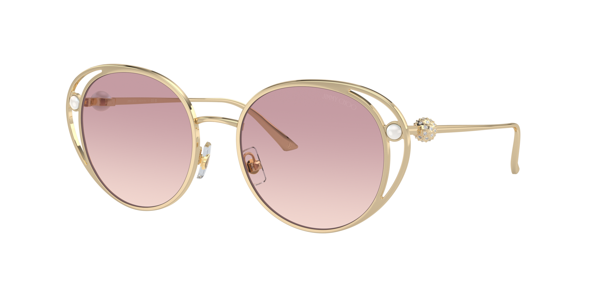 Jimmy Choo Woman Sunglass JC4003HB -  Frame color: Pale Gold, Lens color: Brown Gradient Violet