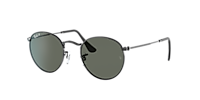 Ray-Ban Round Metal L (53 - 21) com Lentes Preto e Armação Ouro