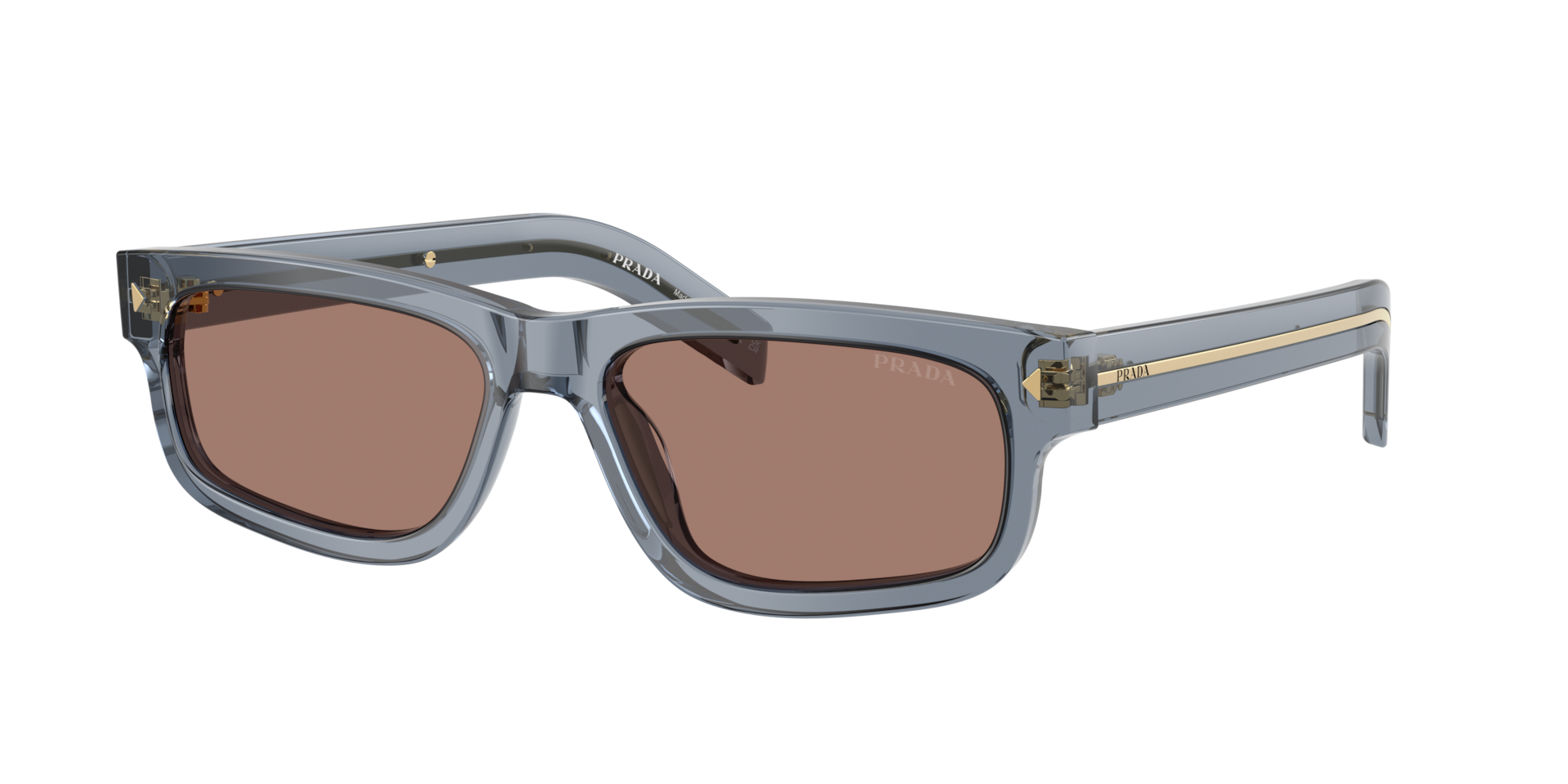 Prada Man Sunglass PR B11S -  Frame color: Transparent Ocean, Lens color: Brown Mirror Internal Grey