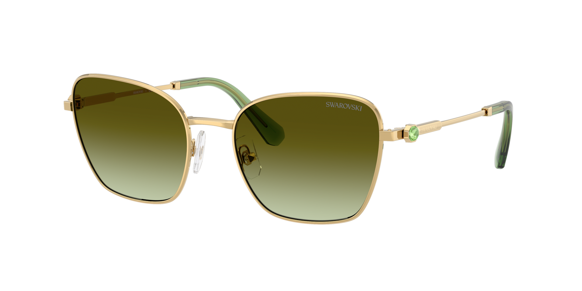 Swarovski Woman Sunglass SK7029 -  Frame color: Gold, Lens color: Green Gradient Brown