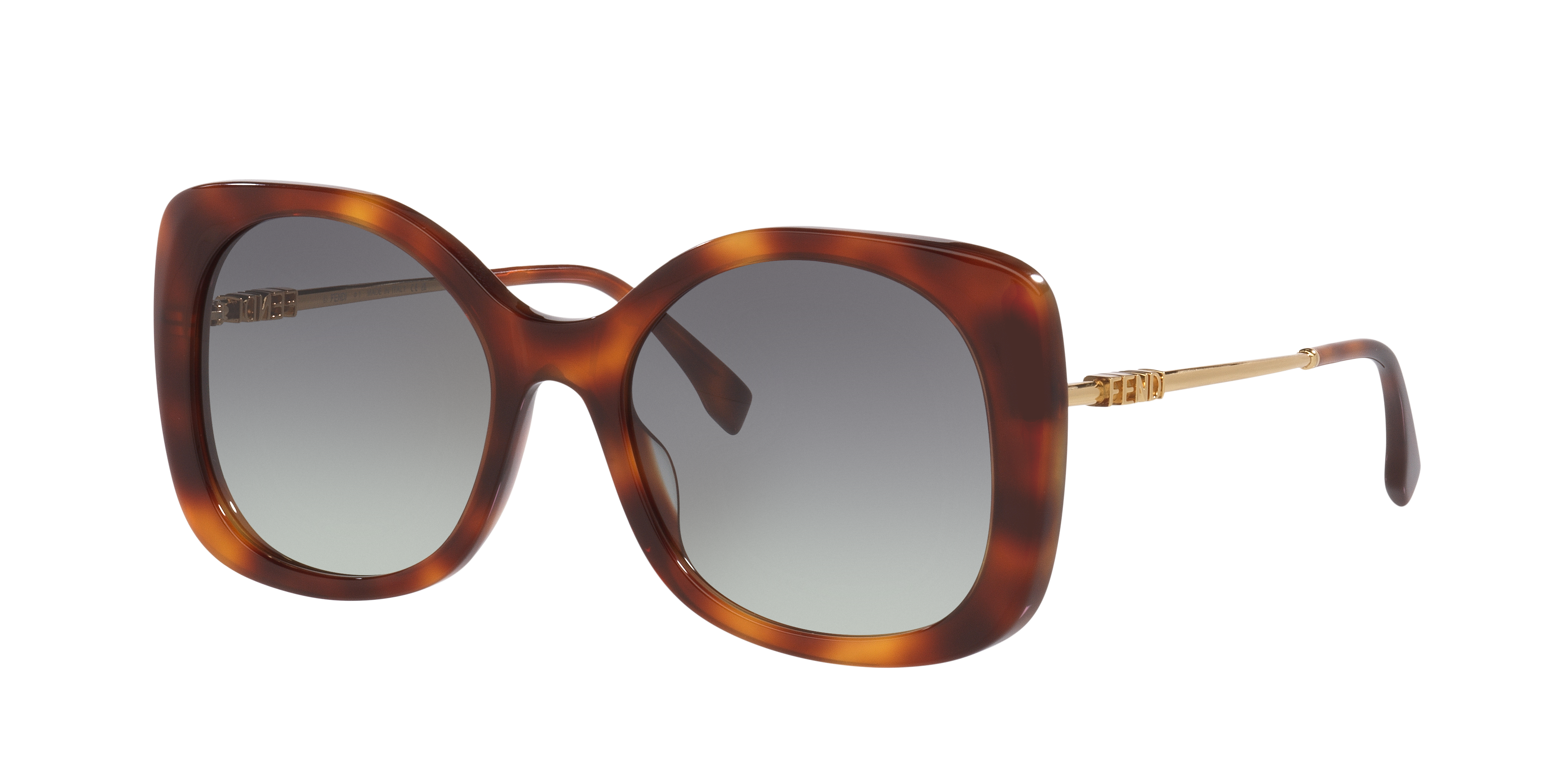 Fendi Woman Sunglass Fendigraphy FE40201I -  Frame color: Tortoise, Lens color: Green Gradient