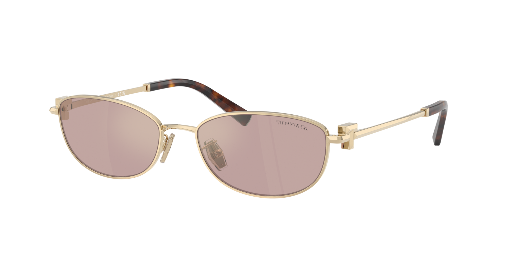 Tiffany & Co. Unisex Sunglass TF3115 -  Frame color: Pale Gold, Lens color: Light Violet Mirror Internal