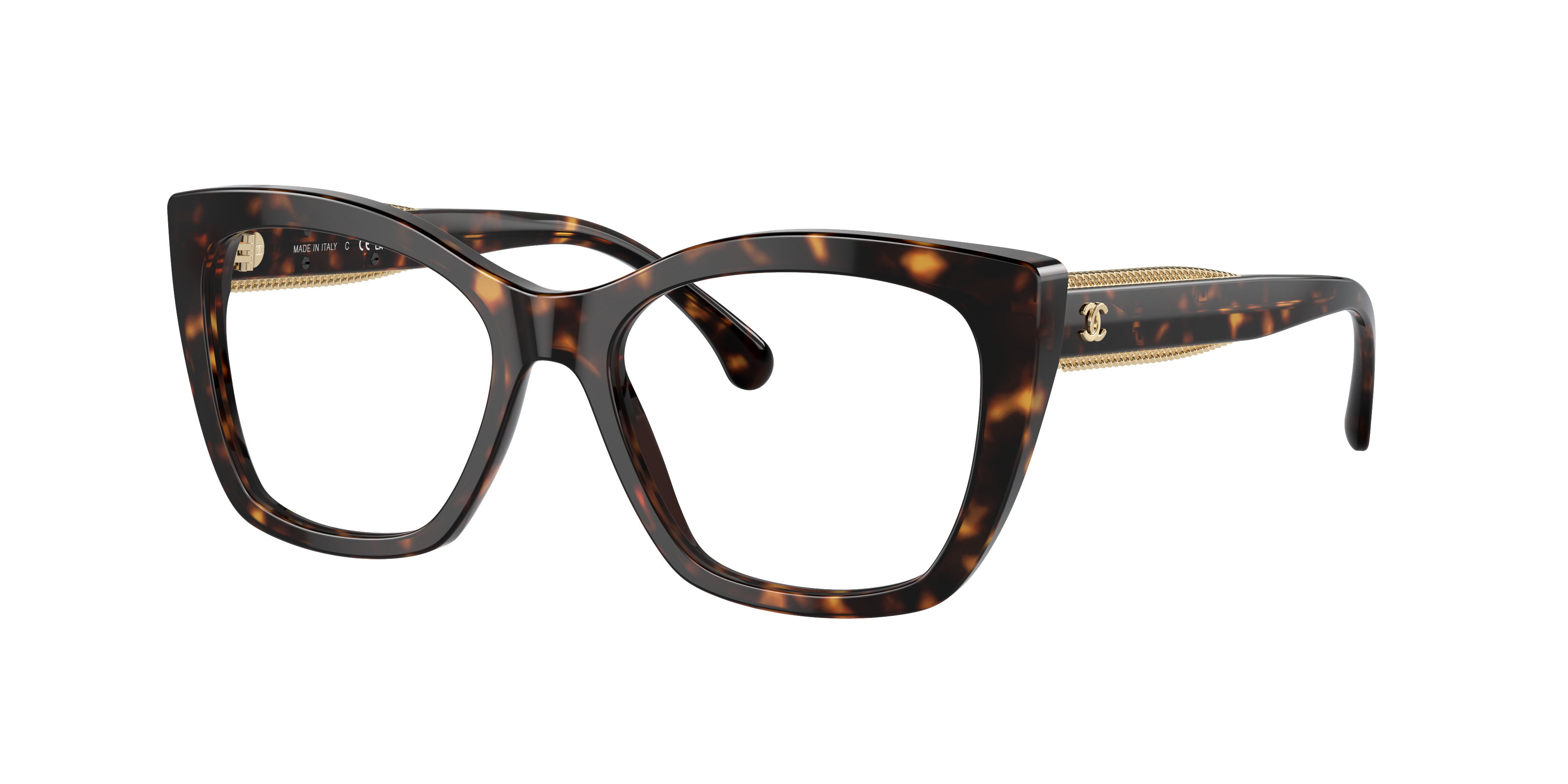 Chanel Woman Sunglass Cat Eye Eyeglasses CH3460A -  Frame color: Dark Havana, Lens color: Demo Lens