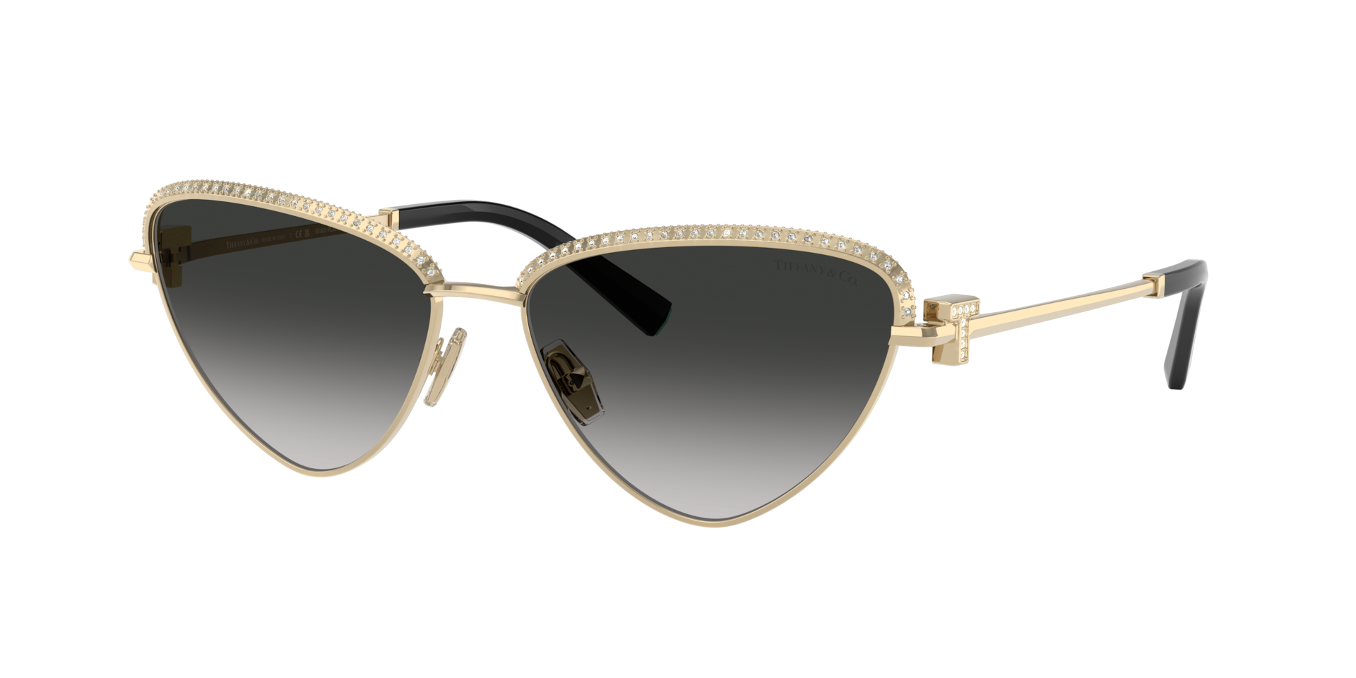 Tiffany & Co. Damen Grau Verlaufstönung Frau Sunglass Tf3107kb - Rahmenfarbe: Blassgold Beschichtet, Linsenfarbe: