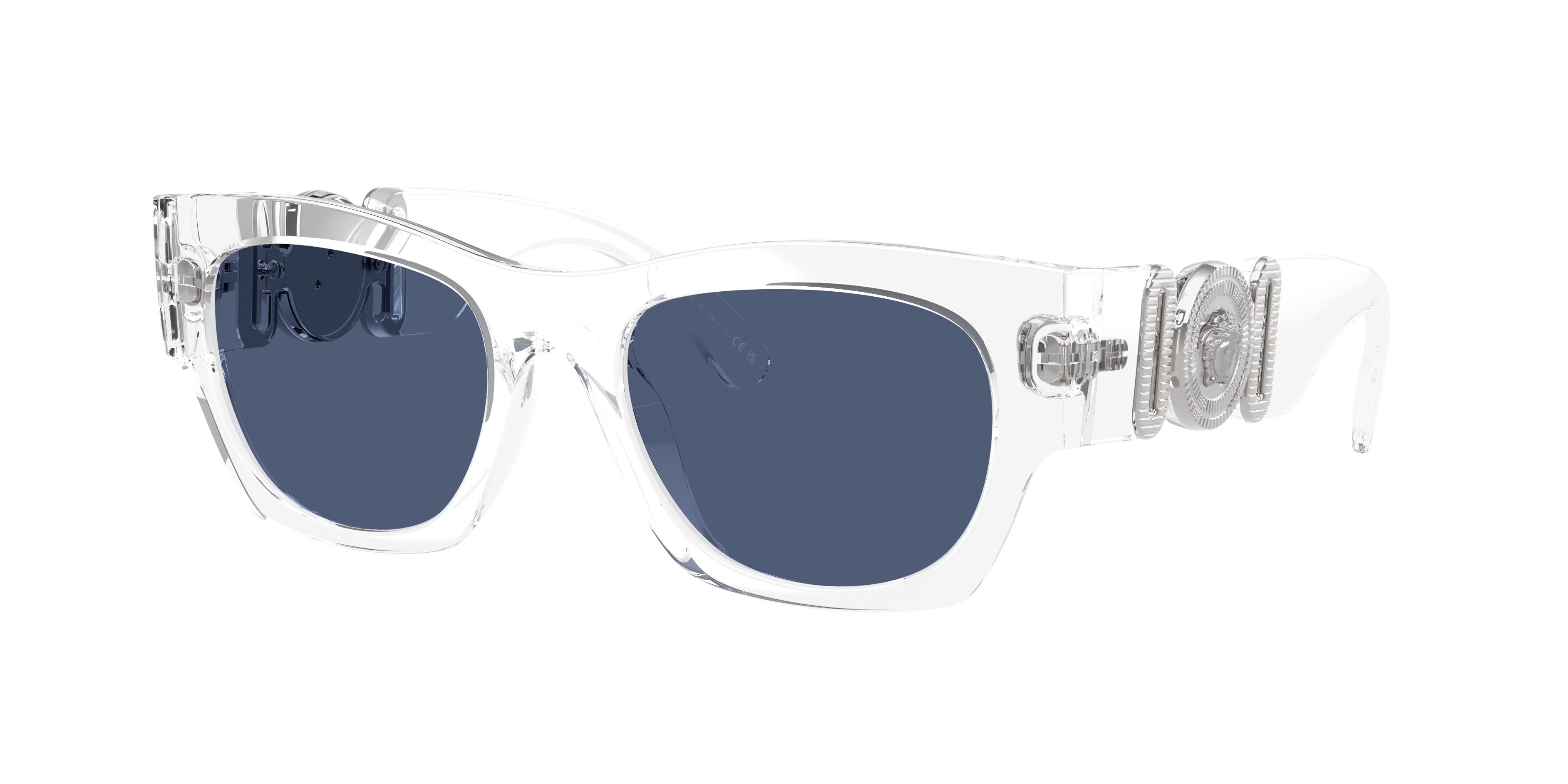 Versace VE4479U M (52 - 19) with Blue lenses and Transparent frame