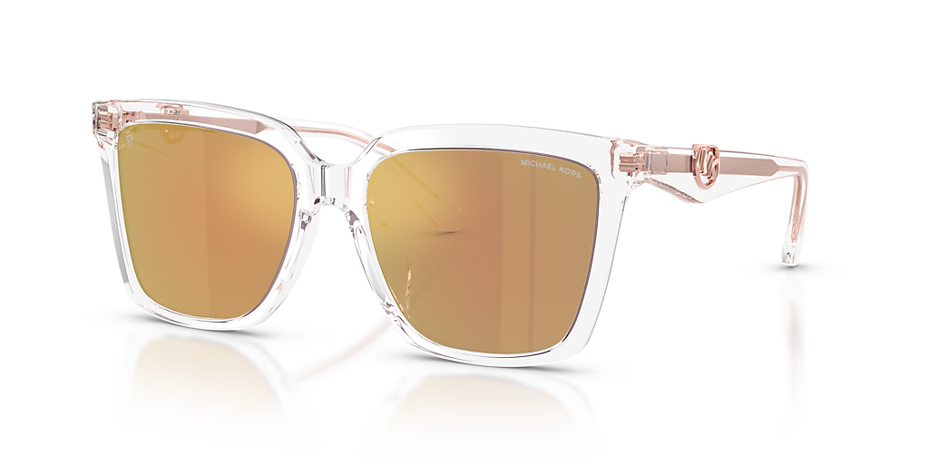 MI　未使用に近いMICHAEL KORS ホワイト レオパード Michael Kors Menaggio M (55 - 17) with Grey lenses and Transparent