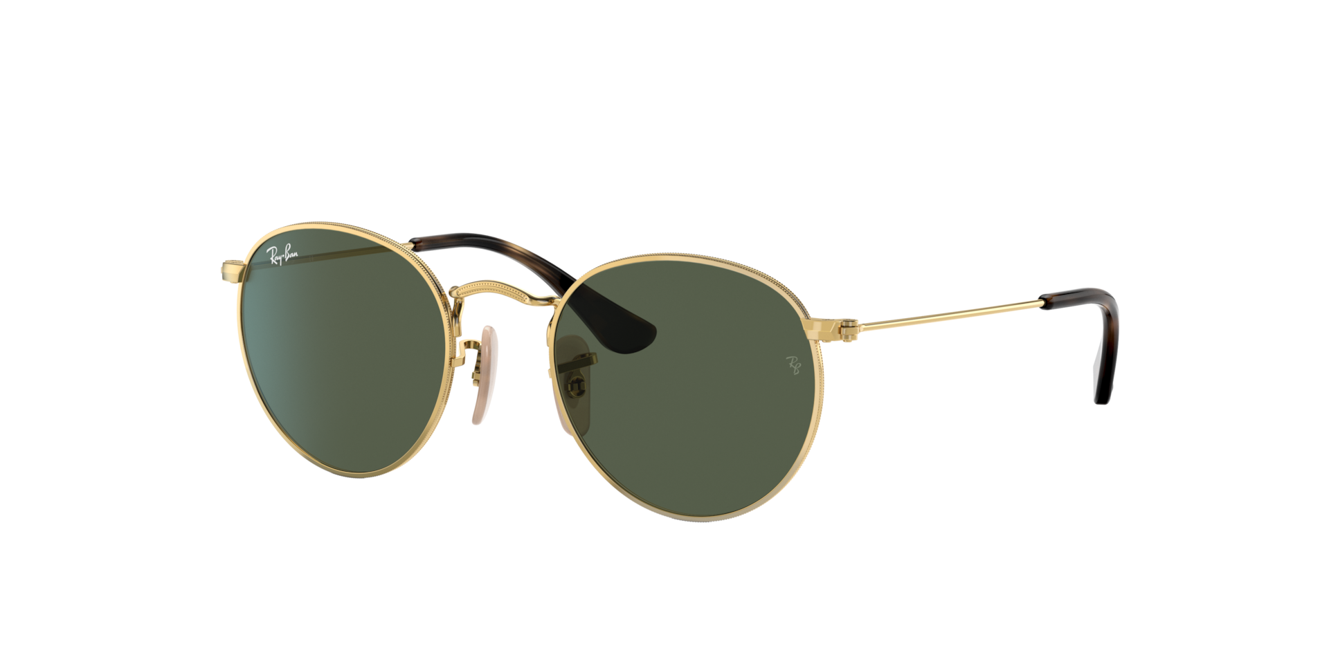 Ray-Ban Unisex Sunglass Round Kids -  Frame color: Arista Gold, Lens color: Dark Green