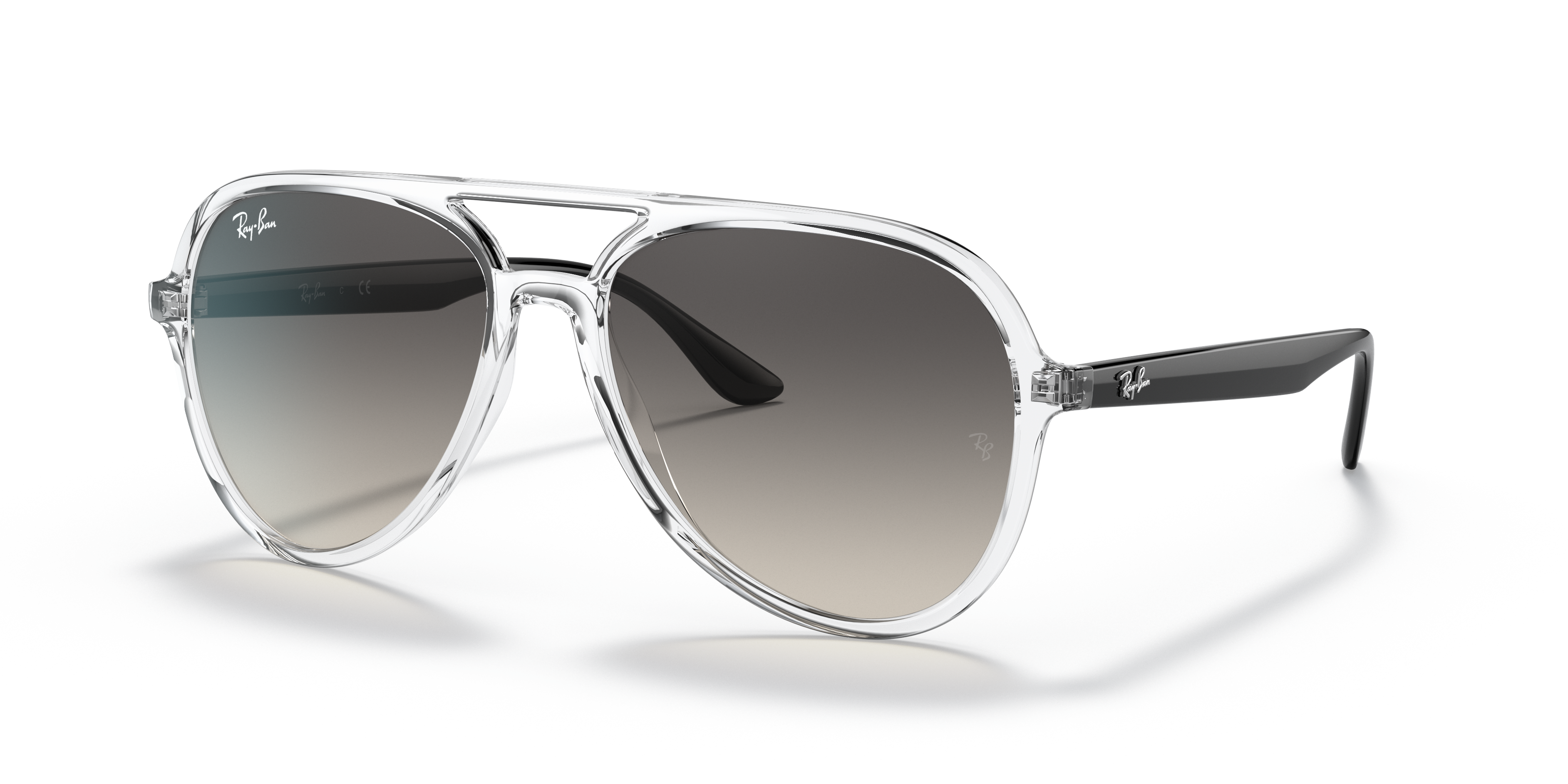 Ray-Ban RB4376 L (57 - 16) with Grey lenses and Transparent frame