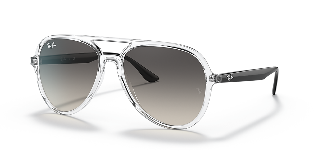 Ray-Ban RB4376 L (57 - 16) with Grey lenses and Transparent frame