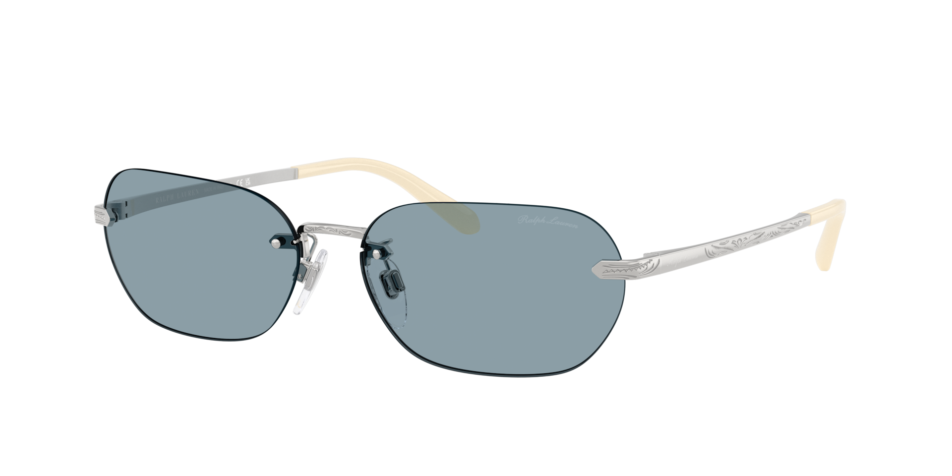 Ralph Lauren Woman Sunglass RL7089 -  Frame color: Shiny Silver, Lens color: Azure