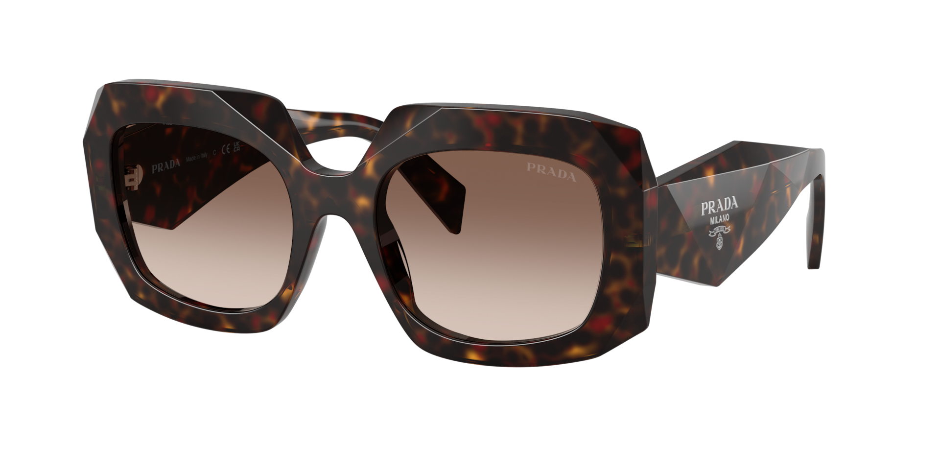 Prada Woman Sunglass PR B23S -  Frame color: Root Tortoise, Lens color: Brown Gradient