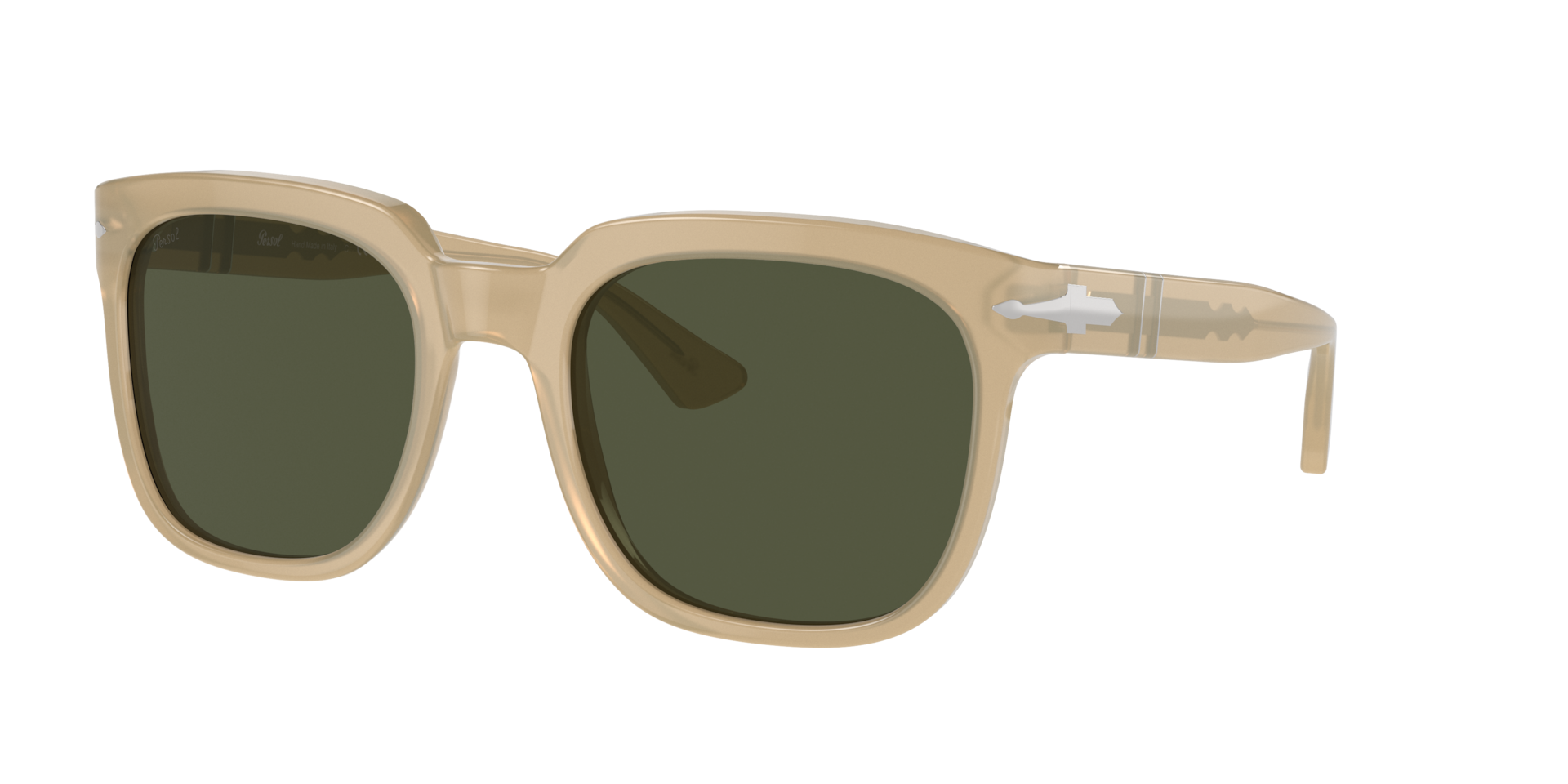 Persol Unisex Sunglass PO3323S -  Frame color: Opal Beige, Lens color: Green