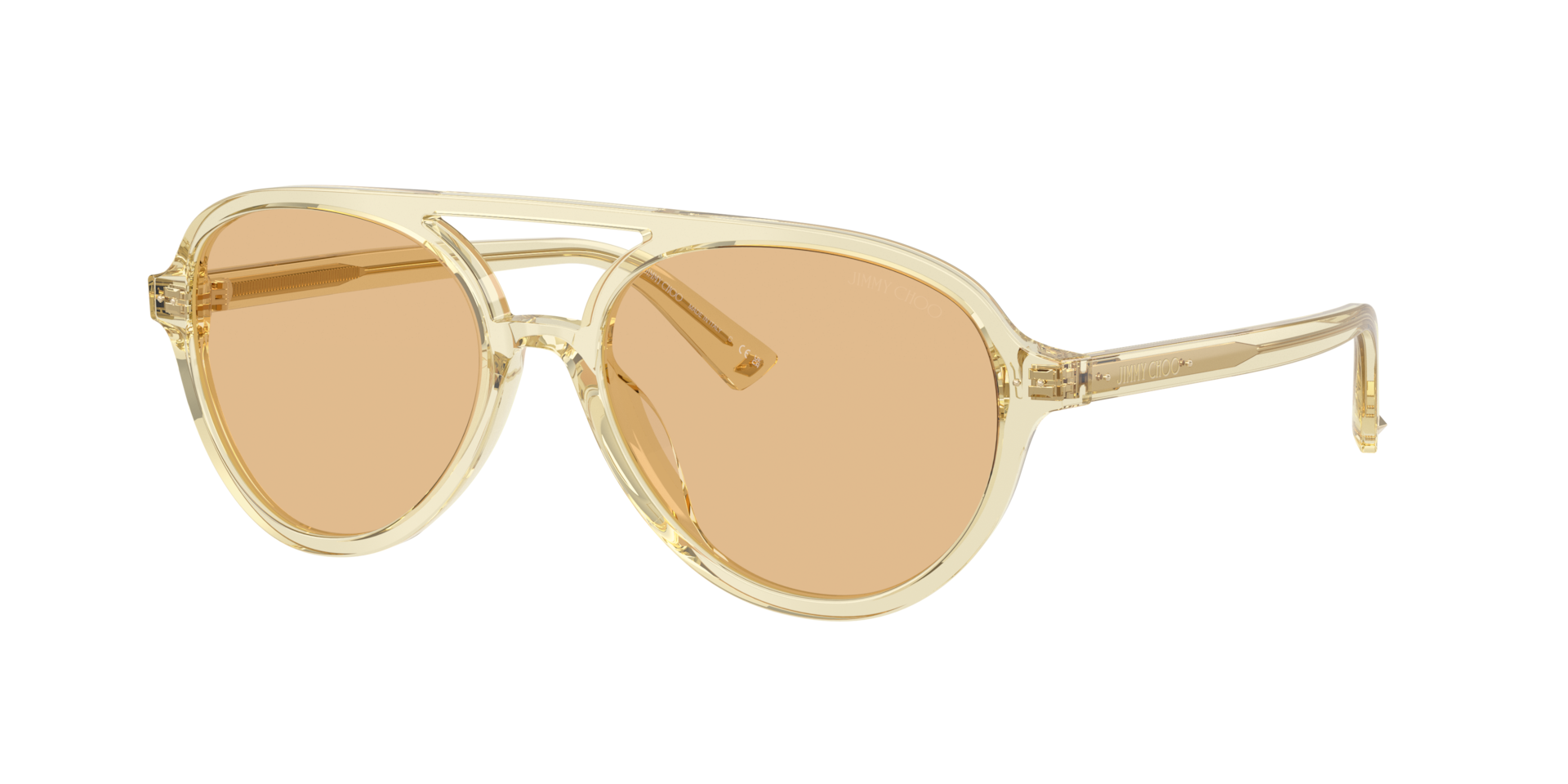 Jimmy Choo Frau Sunglass JC5055U - Rahmenfarbe: Transparentes Gelb, Linsenfarbe: Gelb