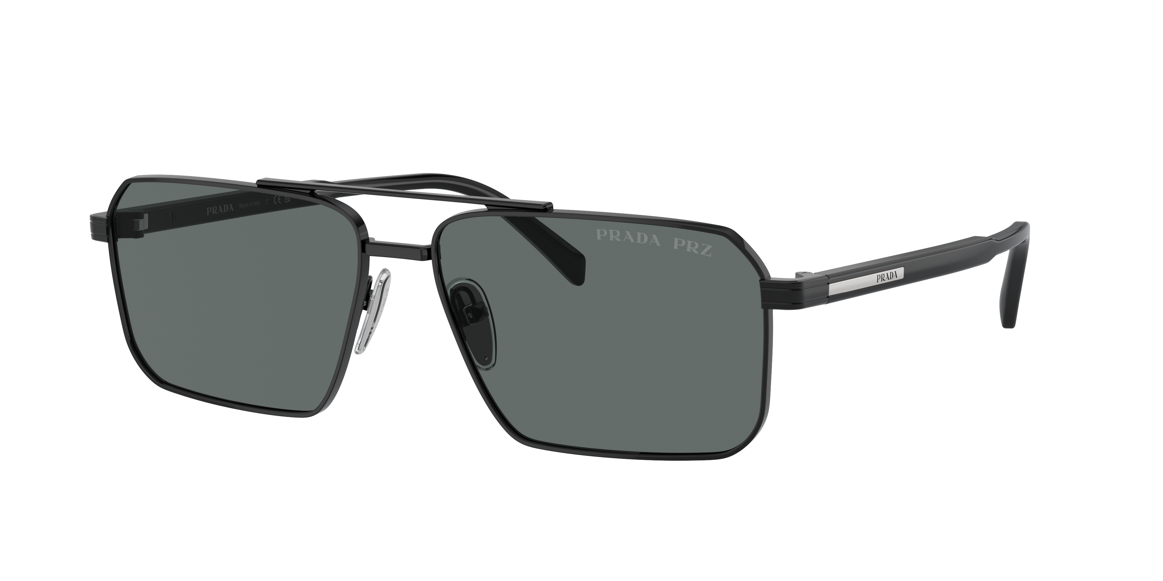 Prada PR A57S XL (61 - 15) com Lentes Cinza e Armação Preto