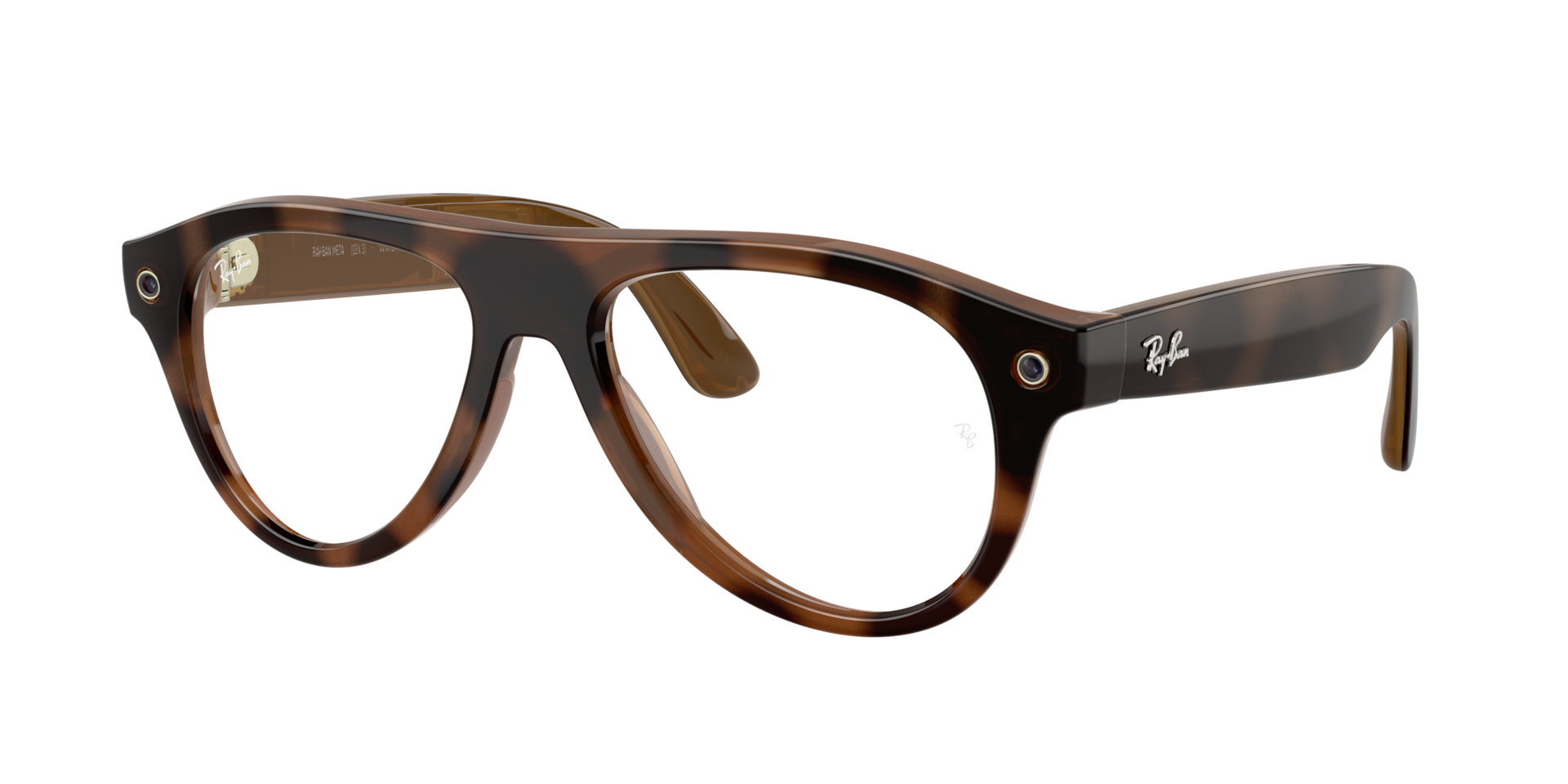 RayBan Unisex RayBan Meta Gen 3 Aviator Frame color Havana Lens color ClearBrown