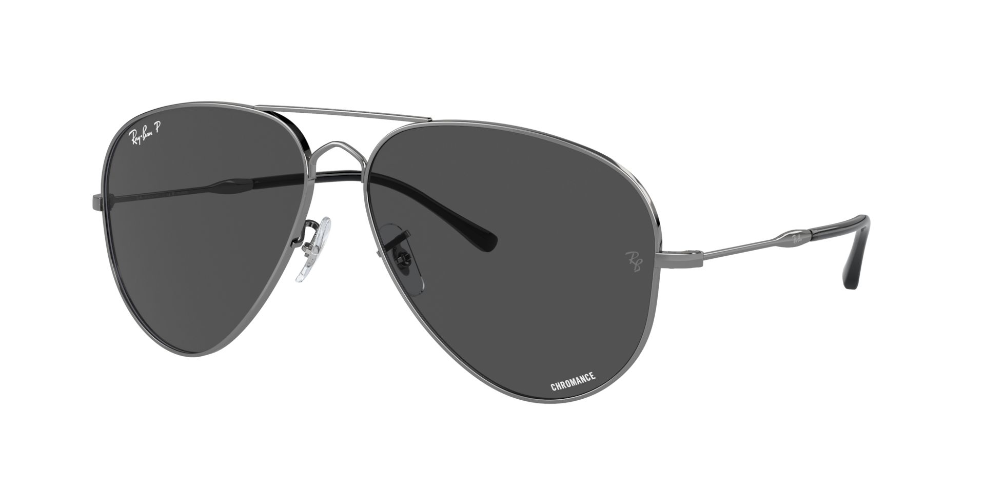 RAY-BAN Unisex Sunglasses Old Aviator Polarized+ Lenses - Frame color: Gunmetal, Lens color: Dark Grey Polarised+