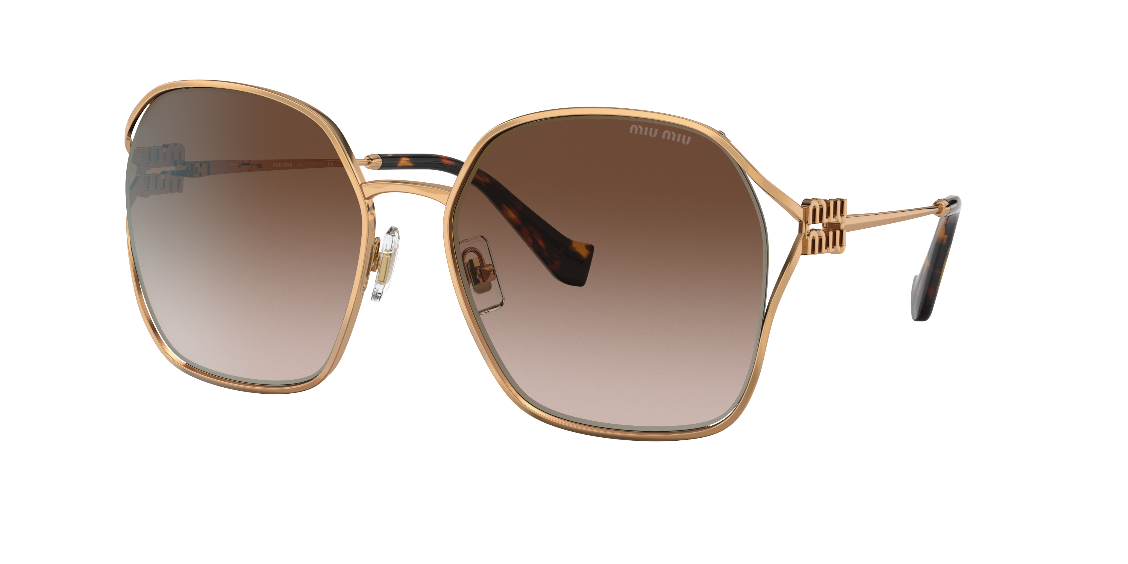 Miu Miu Woman Sunglass MU 52WS -  Frame color: Brass, Lens color: Brown Gradient