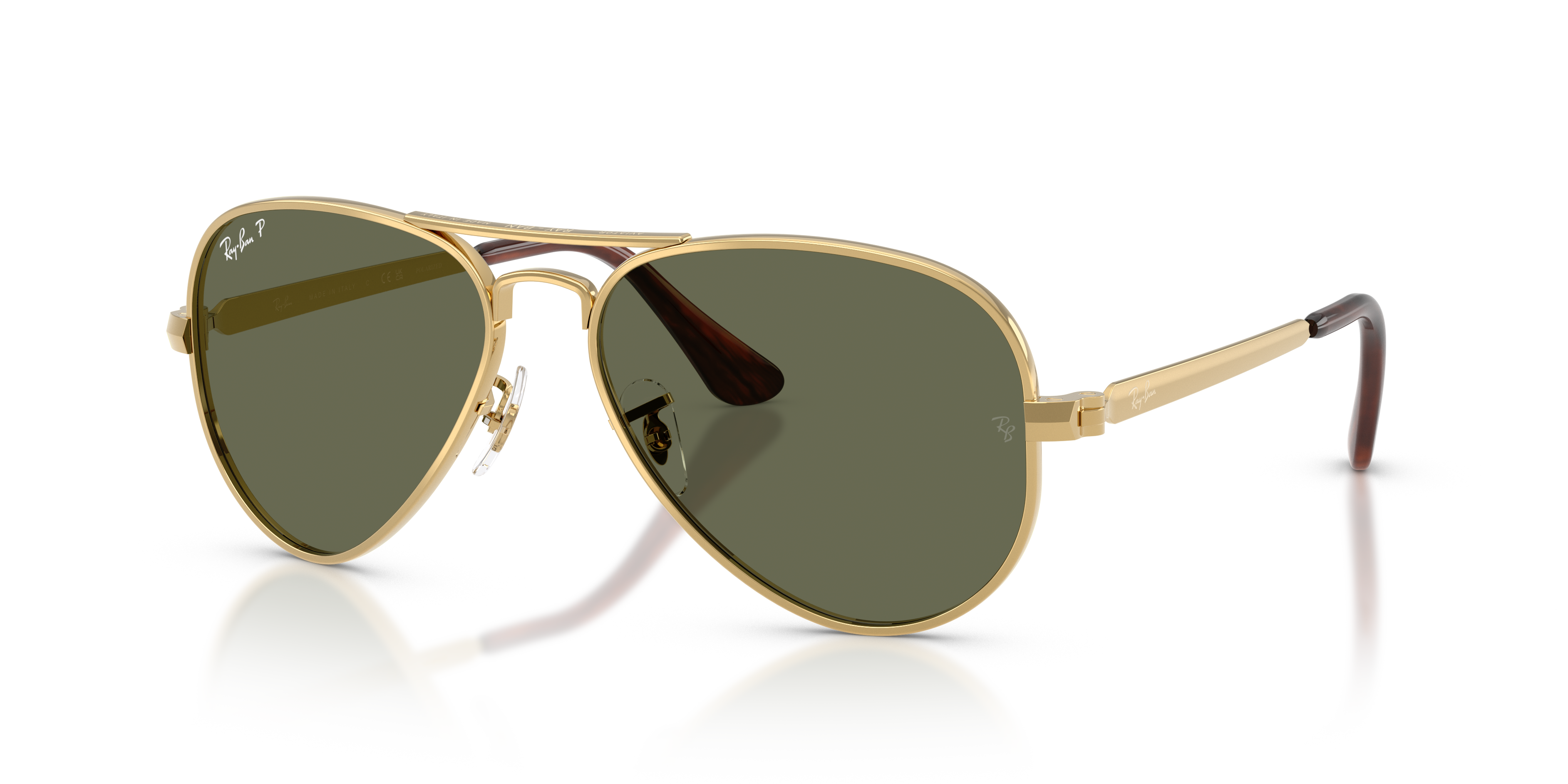 Ray-Ban AVIATOR MAX XL (58 - 16) with Green lenses and Gold frame