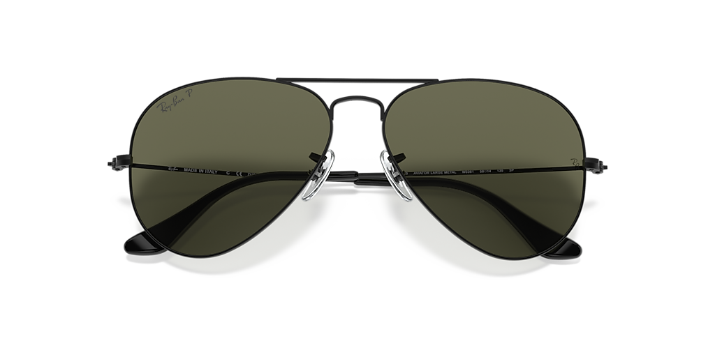 Ray-Ban Aviator Classic XL (58 - 14) with Green lenses and Black