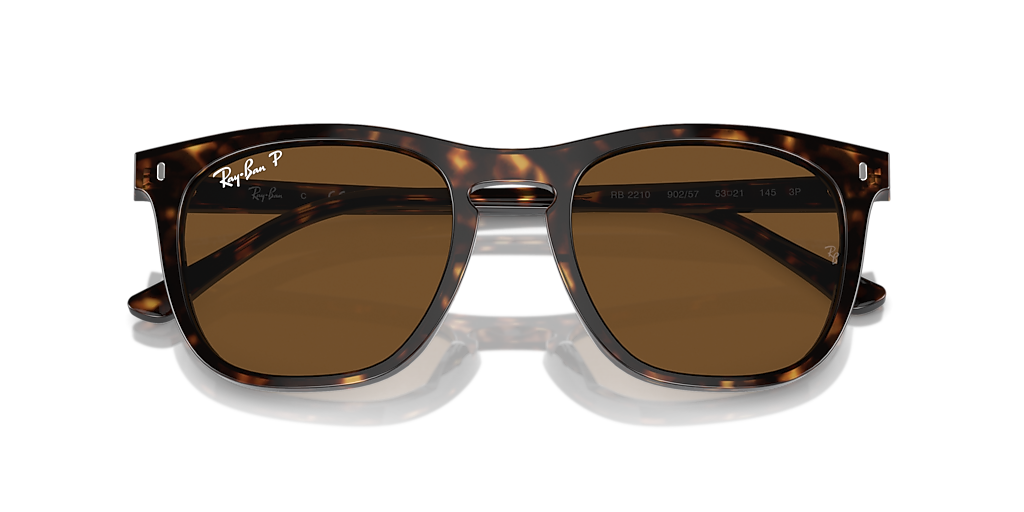 Ray Ban べっこう柄 Ray-Ban RB2210 L (53 - 21) with Brown lenses and Tortoise frame