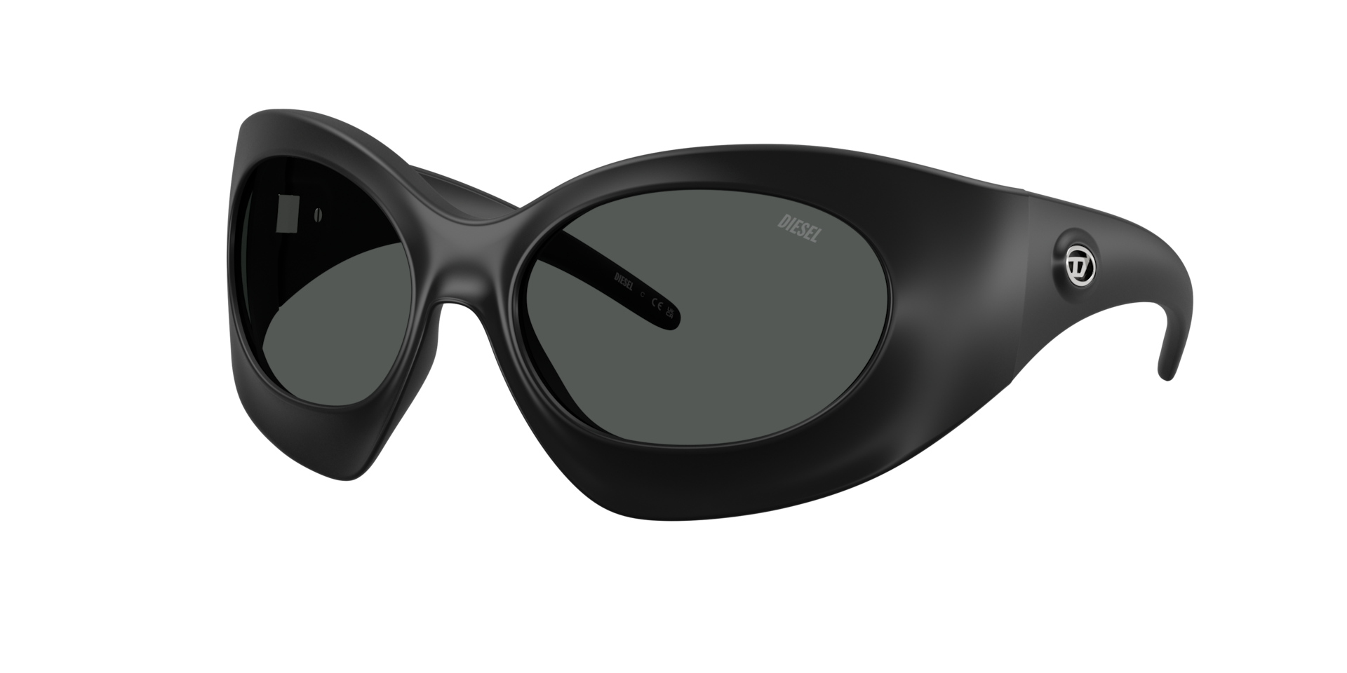 Diesel Unisex Sunglass DL3014U - Frame color: Matte Black, Lens color: Dark Grey