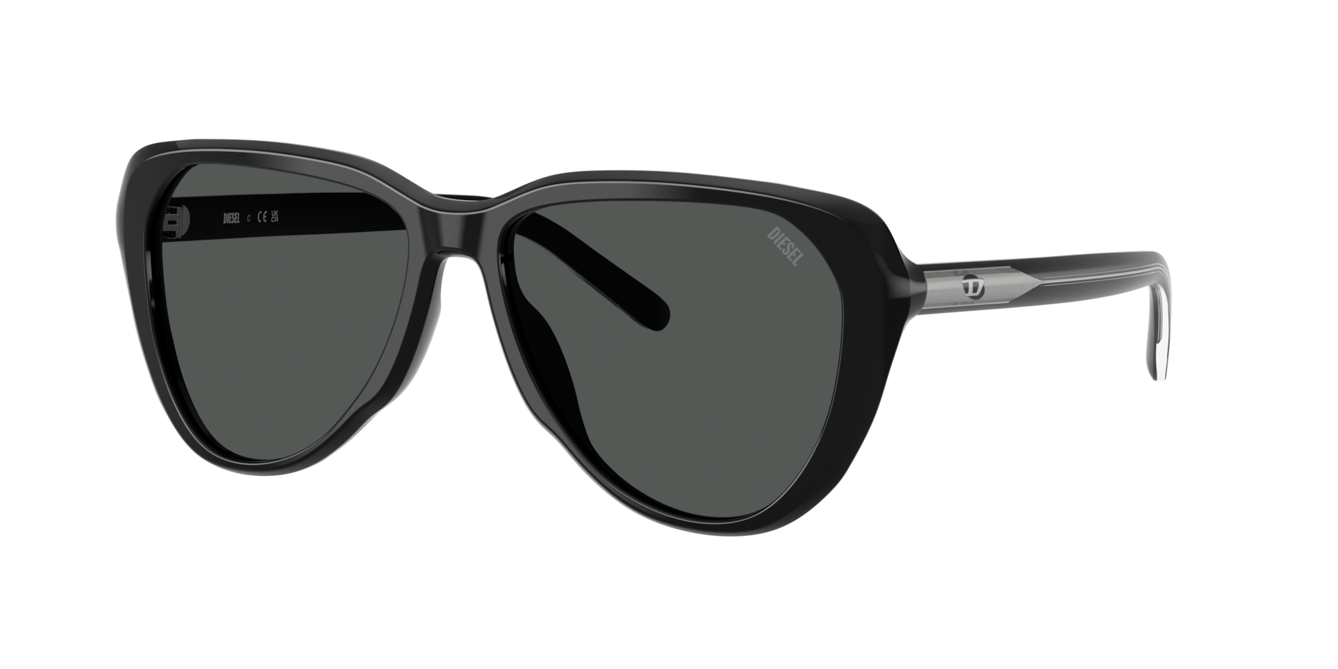Diesel Unisex Sunglass DL2011U - Frame color: Solid Black, Lens color: Solid Black