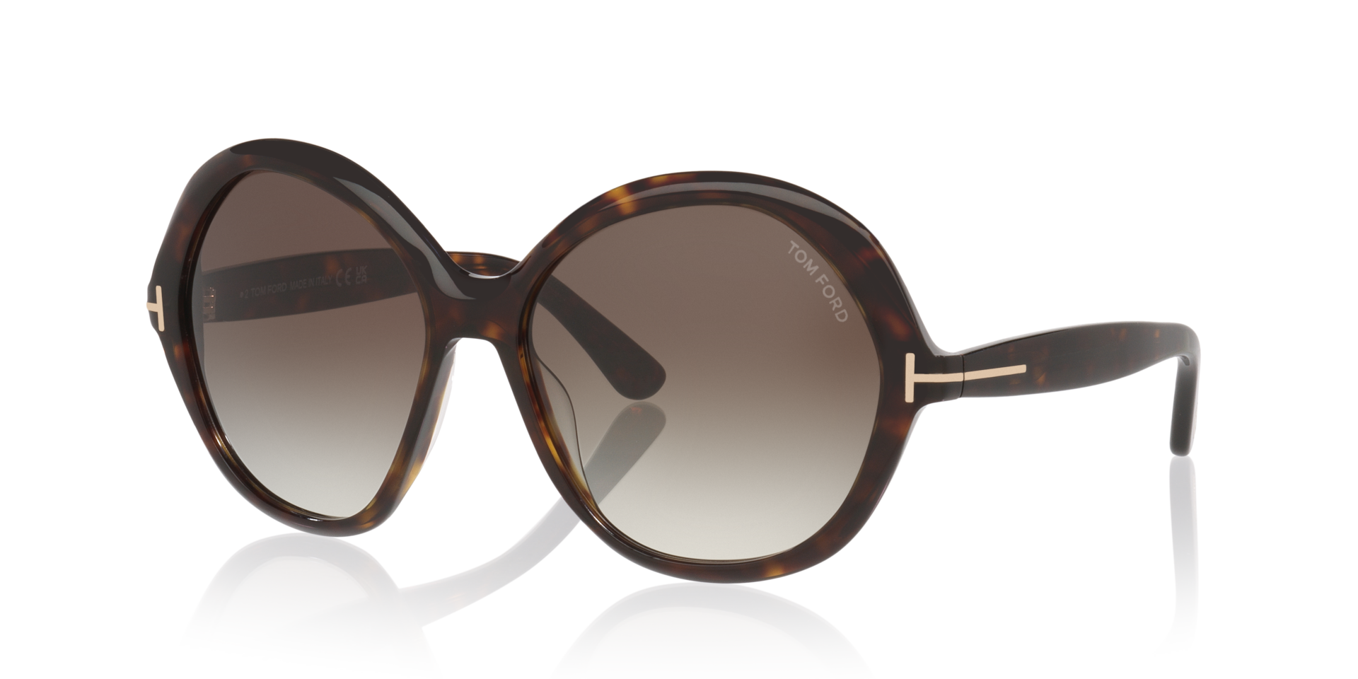 Tom Ford Annabelle-02 XXL (60 - 16) with Grey lenses and Tortoise