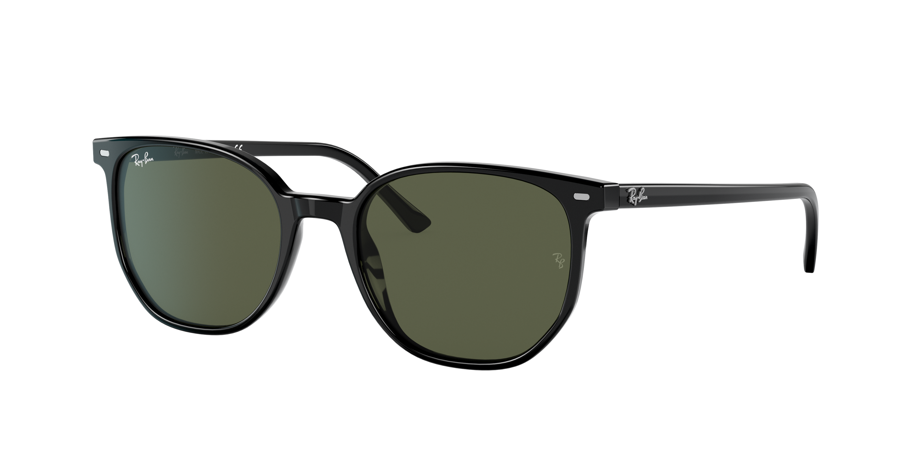Ray-Ban Unisex Sunglass Elliot -  Frame color: Black, Lens color: G-15 Green