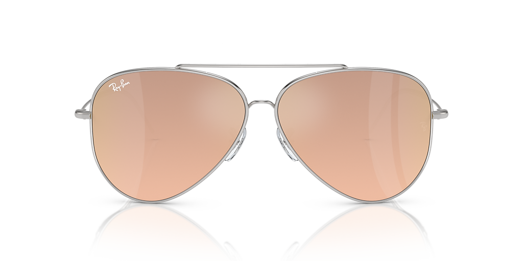 Ray-Ban Silver Frame Aviator Sunglasses with Purple Mirrored Lenses Rb 3025 Purple Lens Sunglasses Ray Ban Ray-Ban Aviator  main image 3