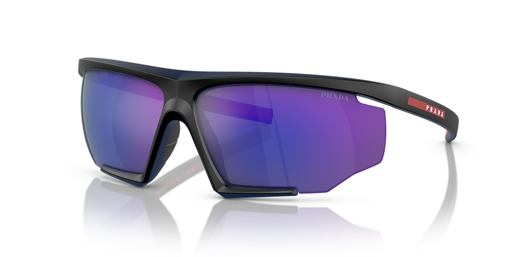 Prada Linea Rossa PS 07YS XXL (76 - 12) with Blue lenses and Black
